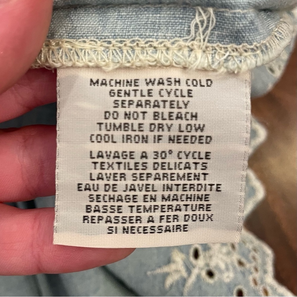 Denim & Supply Ralph Lauren Chambray Mini Skater Skirt Embroidered Blue NWT. - Picture 11 of 13